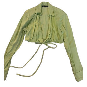 ZARA wrap top! Shoulder pads!